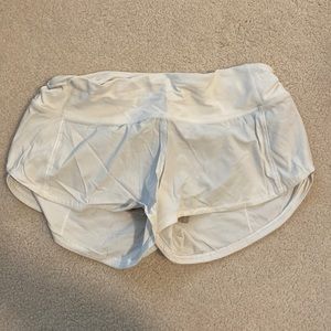Lululemon white speed up shorts